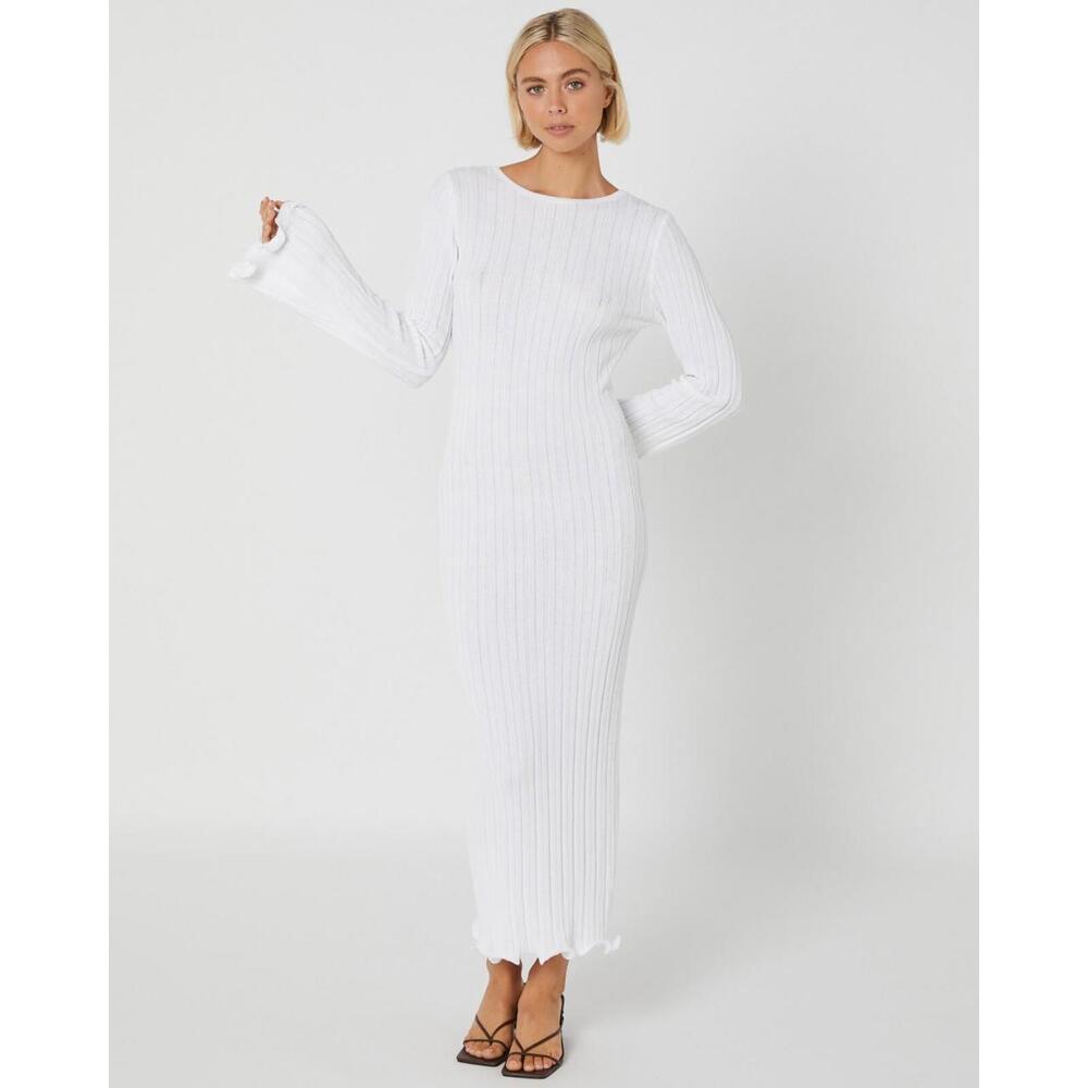 NWT SNDYS Baha Long Sleeve White Maxi Knit Dress Size M  Cover-up Revolve - Picture 2 of 10